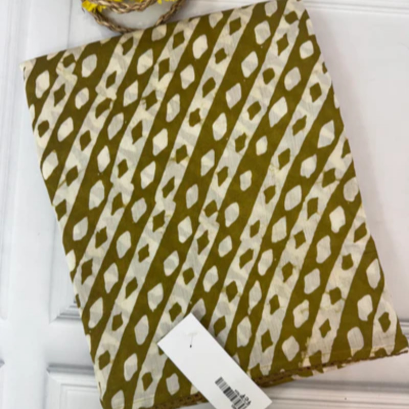 Soft chanderi saree with lace border 