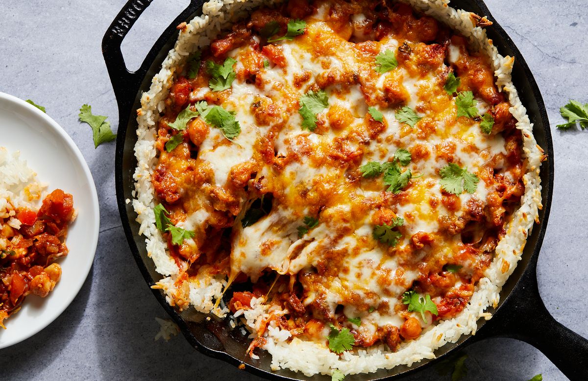 Tasty | Cheesy Chorizo, Chickpea & Crispy Rice Skillet
