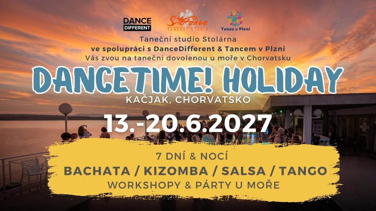 DANCETIME! holiday 2027 - taneční dovolená v Chorvatsku – Salsa, Bachata and Kizomba in Dramalj cover