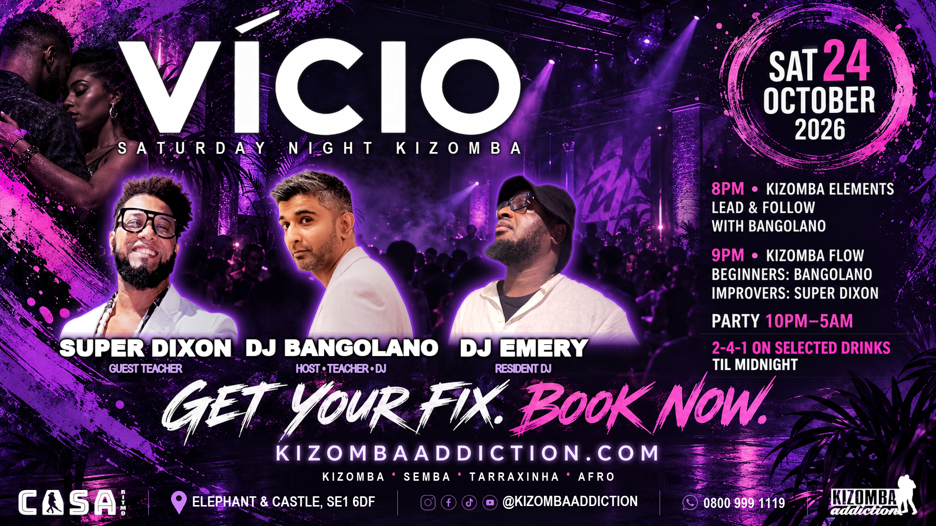 VÍCIO - Saturday Night Kizomba Classes & Party in London Until 5AM - 24 October cover