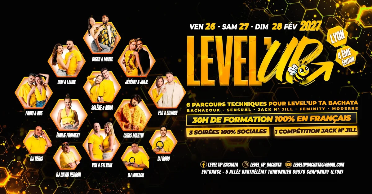 Level'UP BACHATA festival LYON 2027 – Bachata in Chaponnay cover