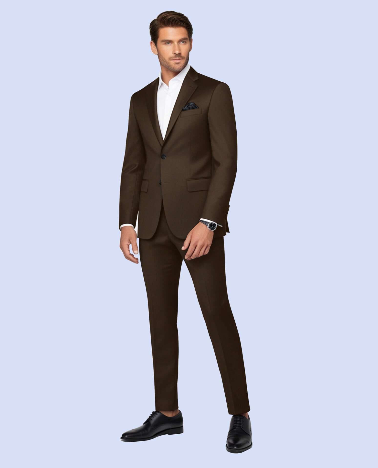 Dark Brown Wool Blend Bespoke Suit