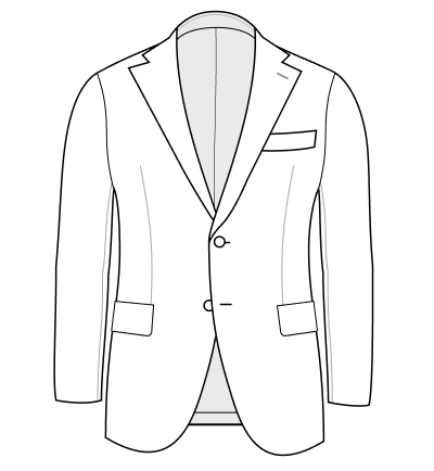 3.5 Inch Two Button Notch Lapel
