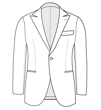 One Button Peak Lapel