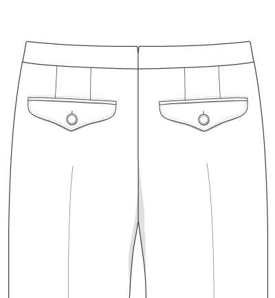 Angled Flap Back Pockets