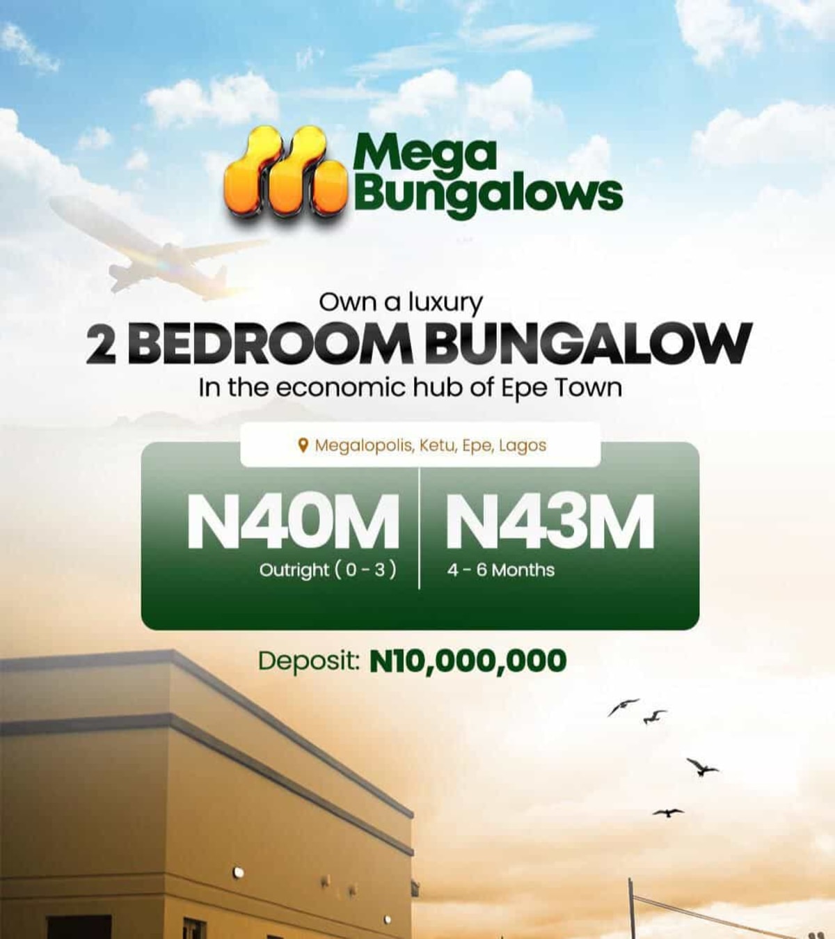 Two bedroom bungalow (335epe)  