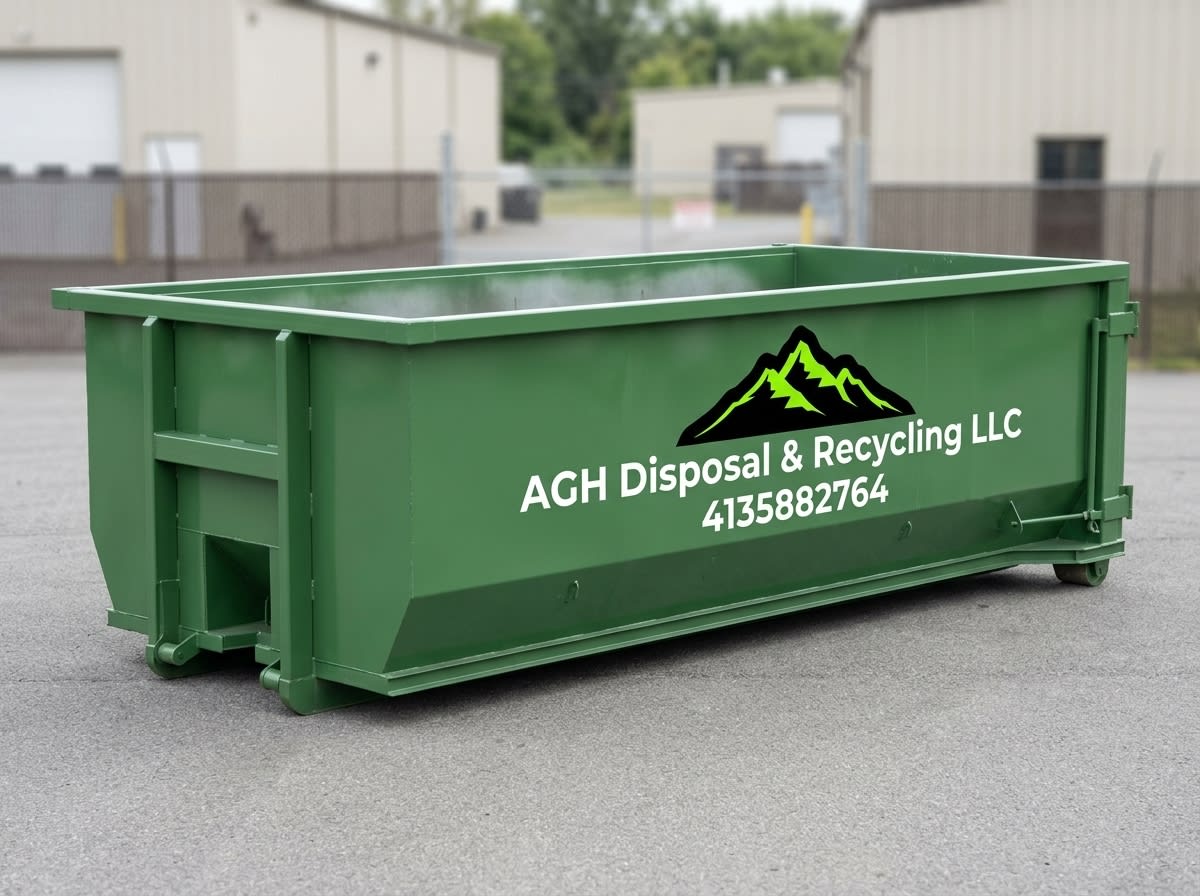 AGH green roll-off dumpster