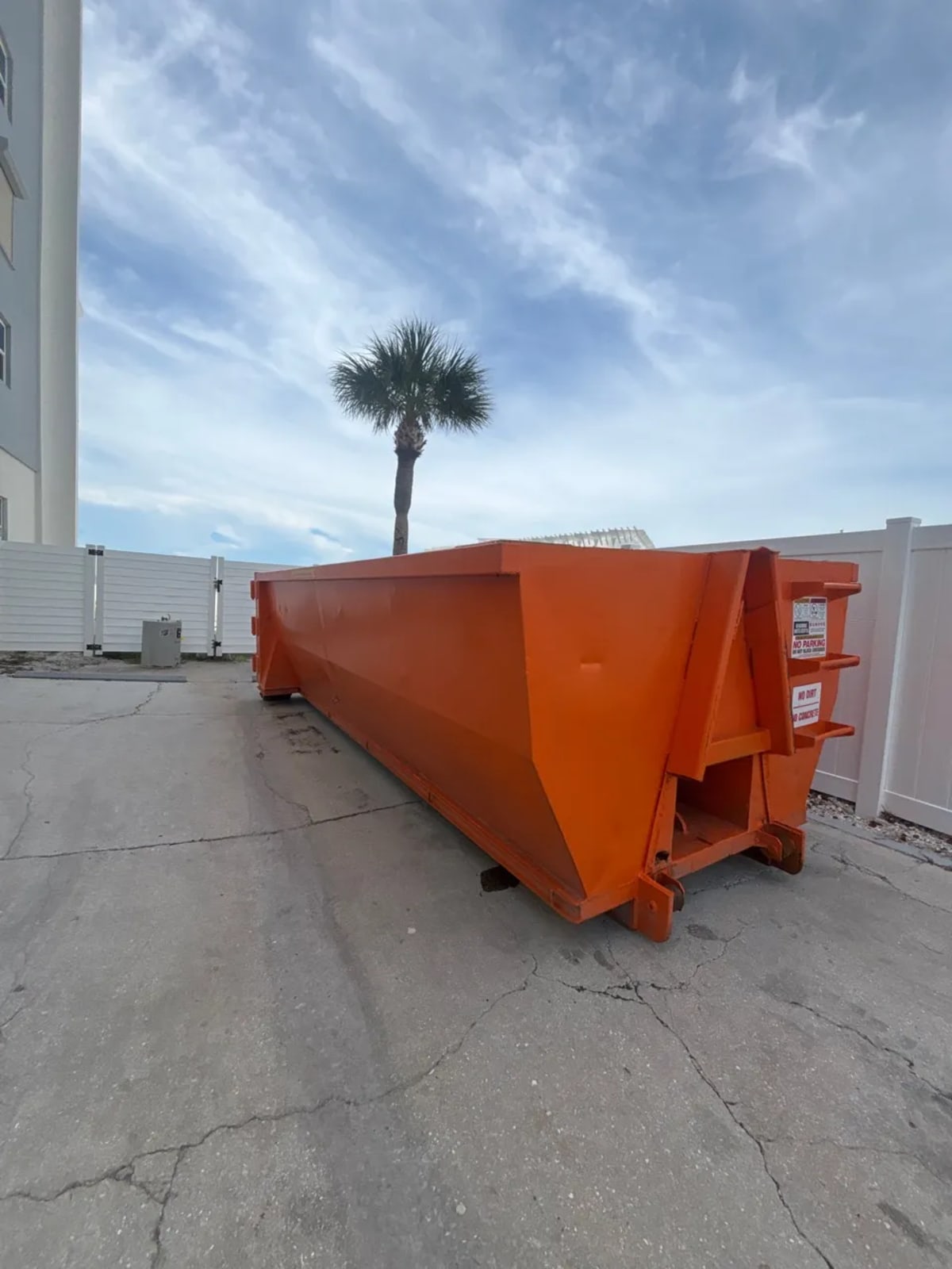 20-yard roll-off dumpster rental in Tampa for remodeling and roofing projects