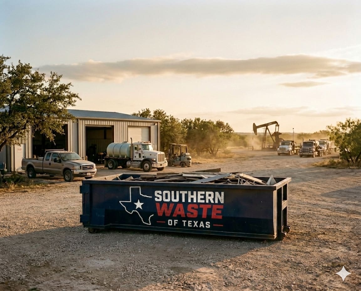 Southern Waste of Texas dumpster in Castroville Texas Little Alsace