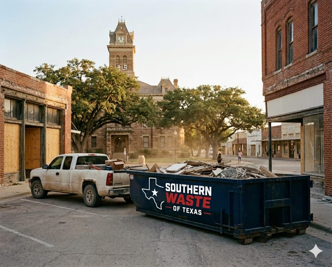 Southern Waste of Texas dumpster in Dilley Texas Frio County
