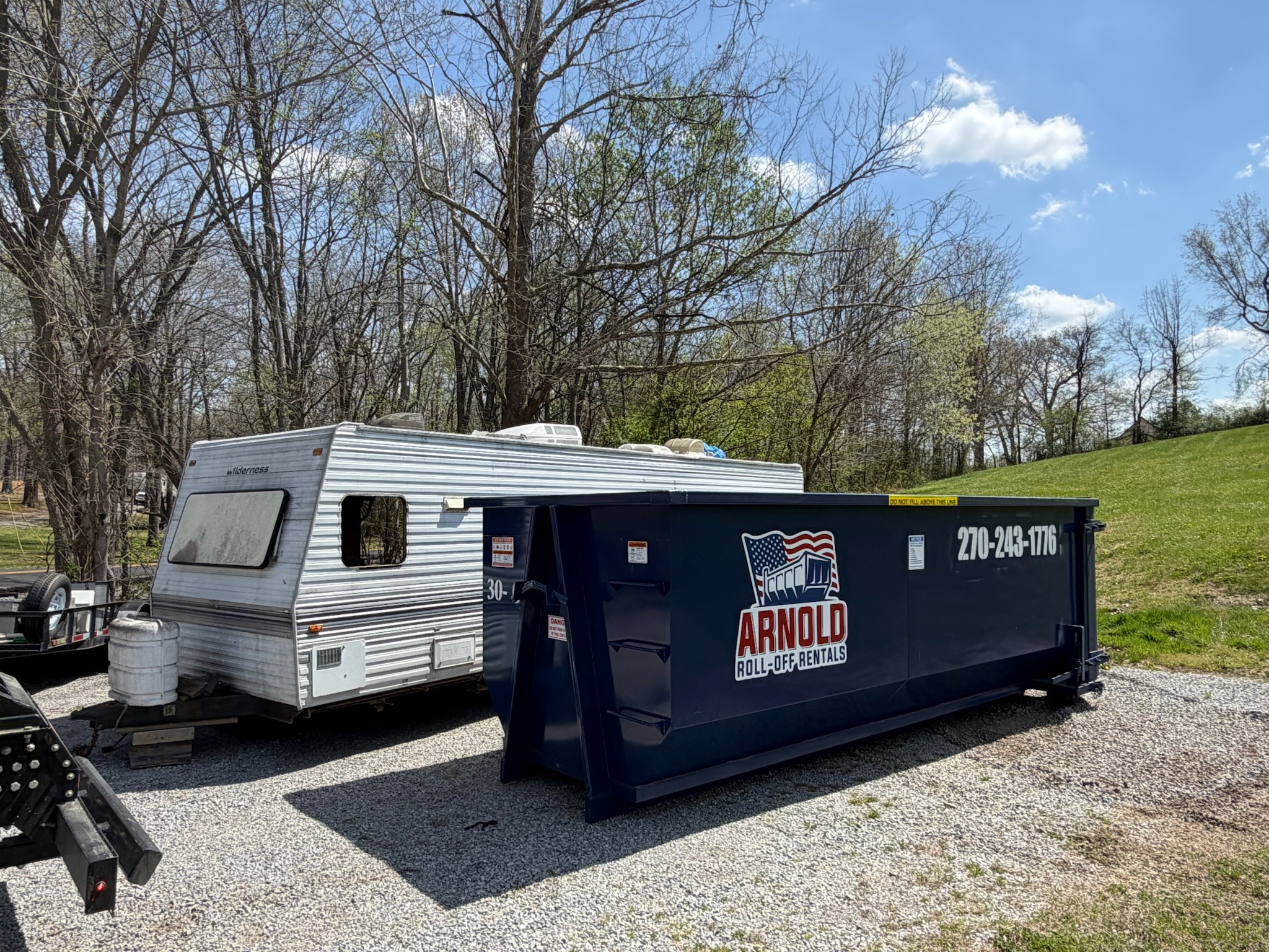 30 yard roll off dumpster from Arnold Roll Off Rentals for large construction projects in Western Kentucky