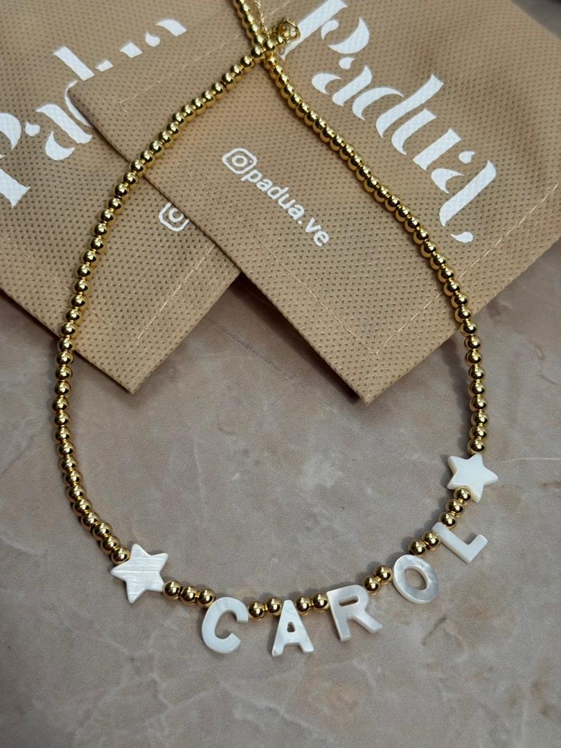 Collar acero inoxidable + nácar