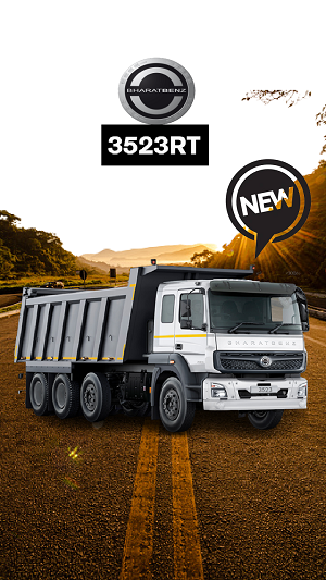 New launch BharatBenz 3523RT12 Wheeler Tipper At Auto Expo 2023