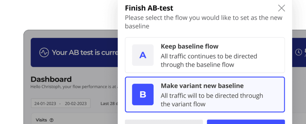 Heyflow screenshot - A/B testing