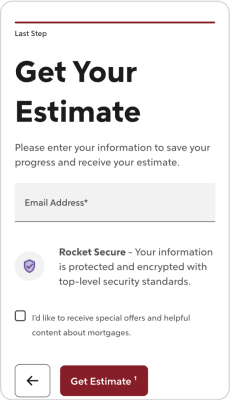 Rocket Mortgage screenshot - flow, third step