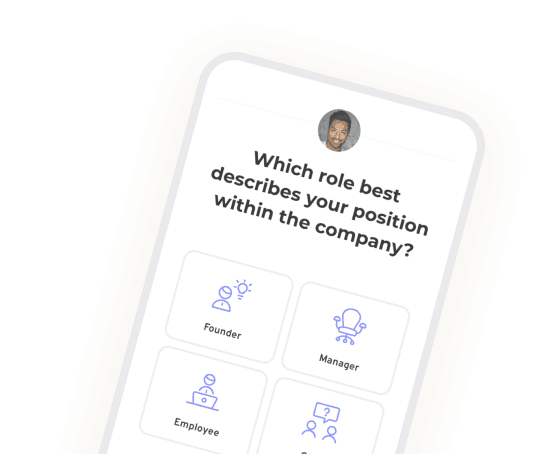 Heyflow mobile screenshot - role question