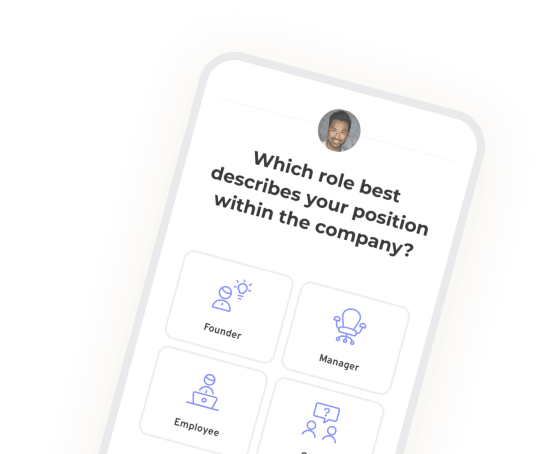 Heyflow mobile screenshot - role question