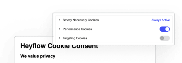 Ein Screenshot eines benutzerdefinierten Cookie-Zustimmungsbanners