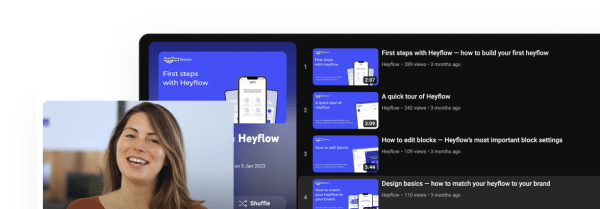 Heyflow screenshot - learning curve