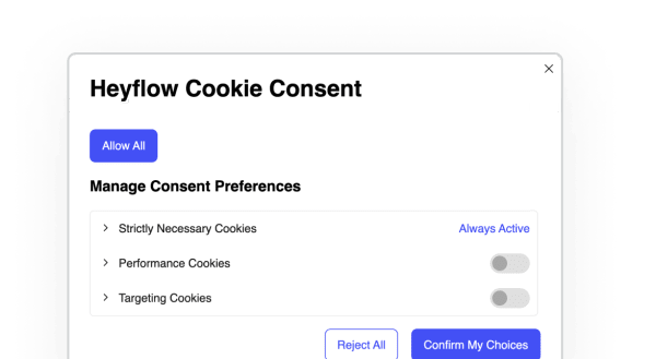 Heyflow screenshot - cookie consent preferences