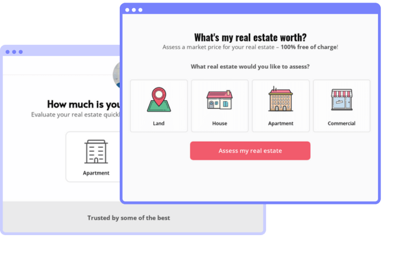 Heyflow screenshots - what's my real estate worth