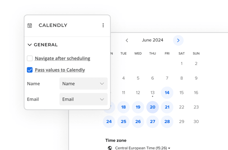 Screenshot der Heyflow-Calendly-Integration