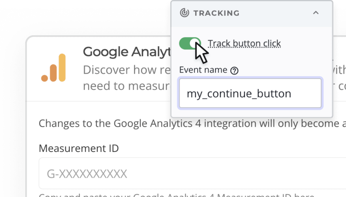 Heyflow screenshot - tracking