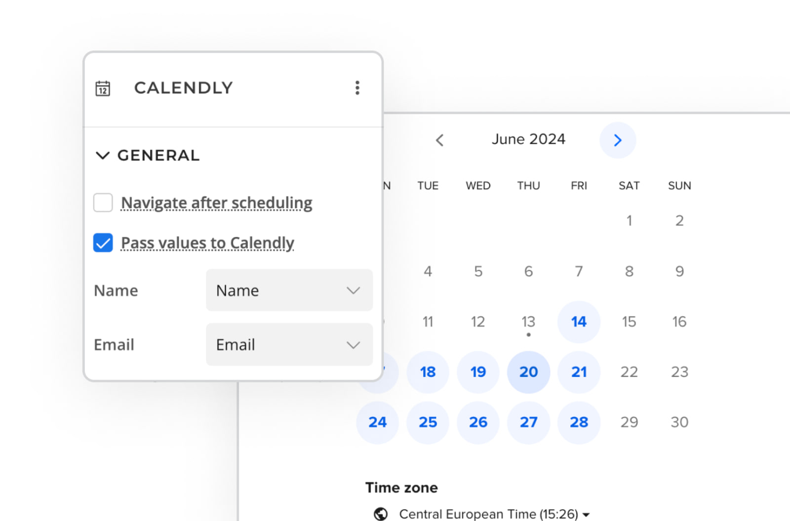 Screenshot of Heyflow's calendly integration