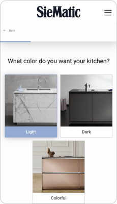 SieMatic-Screenshot – Ablauf, zweiter Schritt
