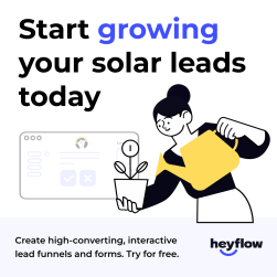 Screenshot of a Heyflow display ad showing an illustration of a woman watering a flower