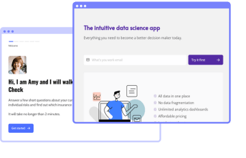 Heyflow screenshots - data science app