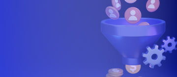 Benutzersymbole betreten den Trichter und Dollarsymbole verlassen den Trichter