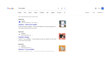 Screenshot showing Google Ads at the top of a search results page
