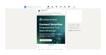 Screenshot showing an ad inside a LinkedIn feed