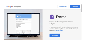 Screenshot der Startseite von Google Forms
