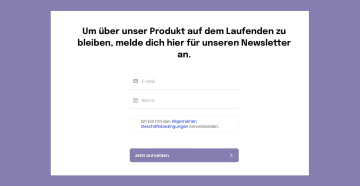 Der Bildschirm eines Flows, der nach Kontaktdaten für eine Newsletter-Anmeldung fragt