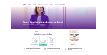 Screenshot von der Seite des Energieunternehmens 1komma5grad mit eingebettetem Formular
