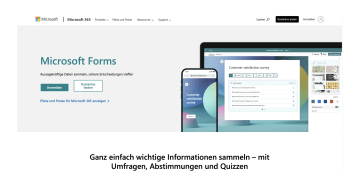 Screenshot der Miscrosoft Forms Seite