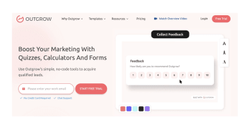 Screenshot der Homepage von Outgrow