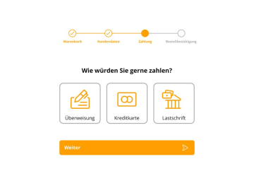 Ein einfaches mehrstufiges Formular mit drei Zahlungsoptionen
