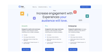 Screenshot showing Genially's pricing plans