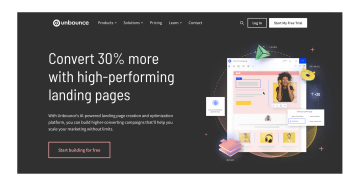 Screenshot showing Unbounce's hero