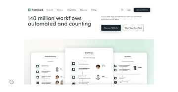 Screenshot showing Formstack's page hero