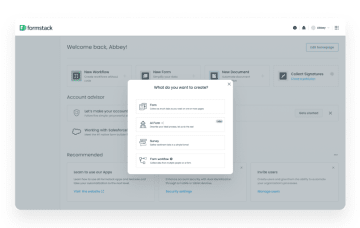 A screenshot of Formstack's AI assistant