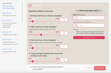 A screenshot of Outgrow's calculator template