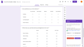 An image of Google Form builder