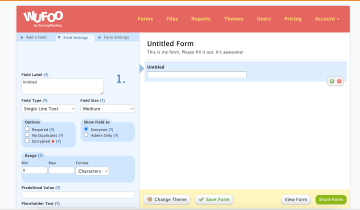 A screenshot of Wufoo form builder