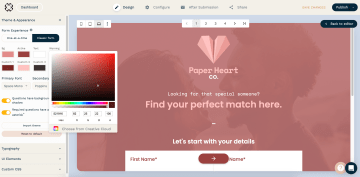 A screenshot of Paperform's form builder