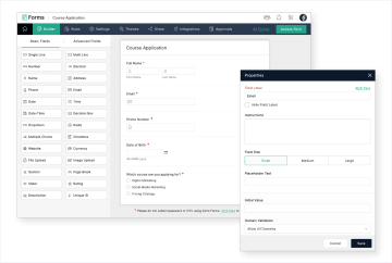 An image of Zoho Forms builder