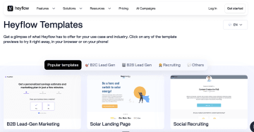 Heyflow's templates view